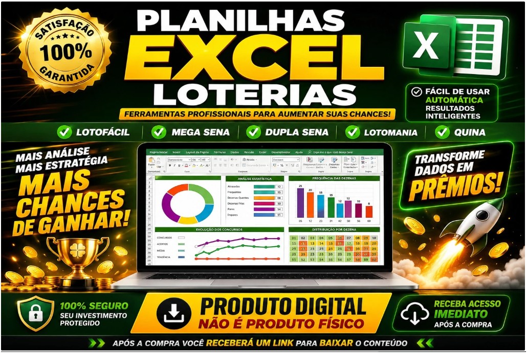 1000 Planilhas Para Todas as Loterias