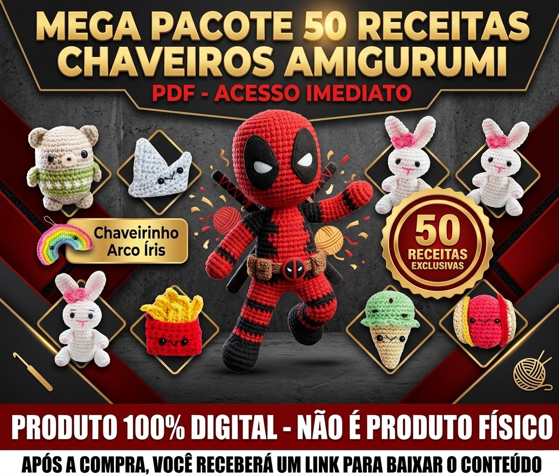 50 Receitas Amigurumi de Chaveiros - PDF