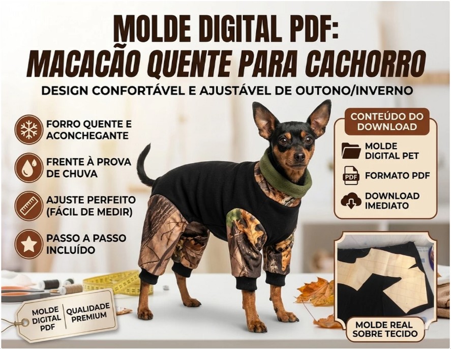 Molde Macacão Quente para Cachorro