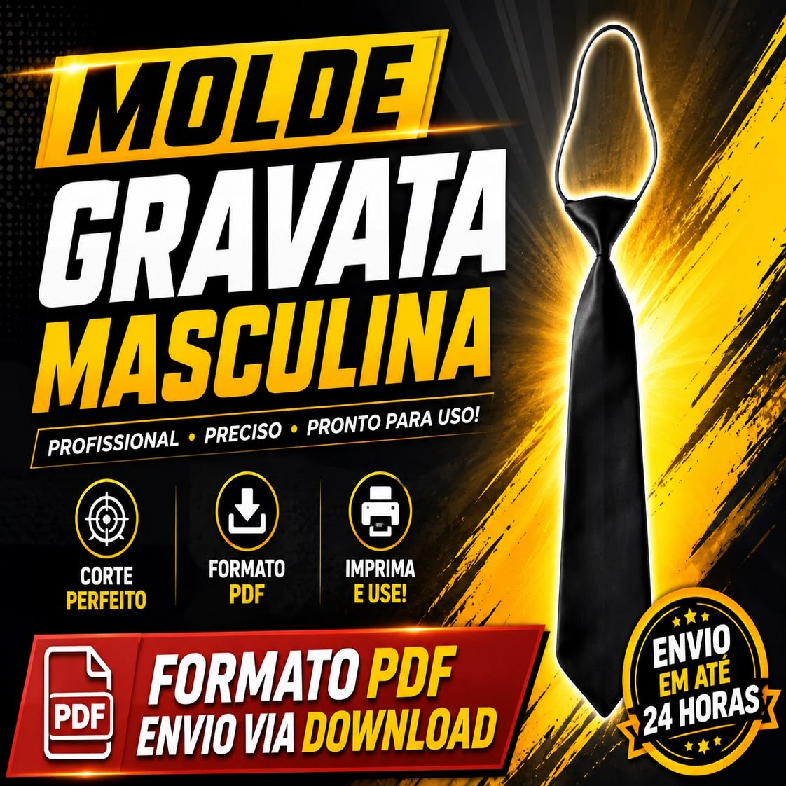 Molde Modelagem para Gravata Masculina