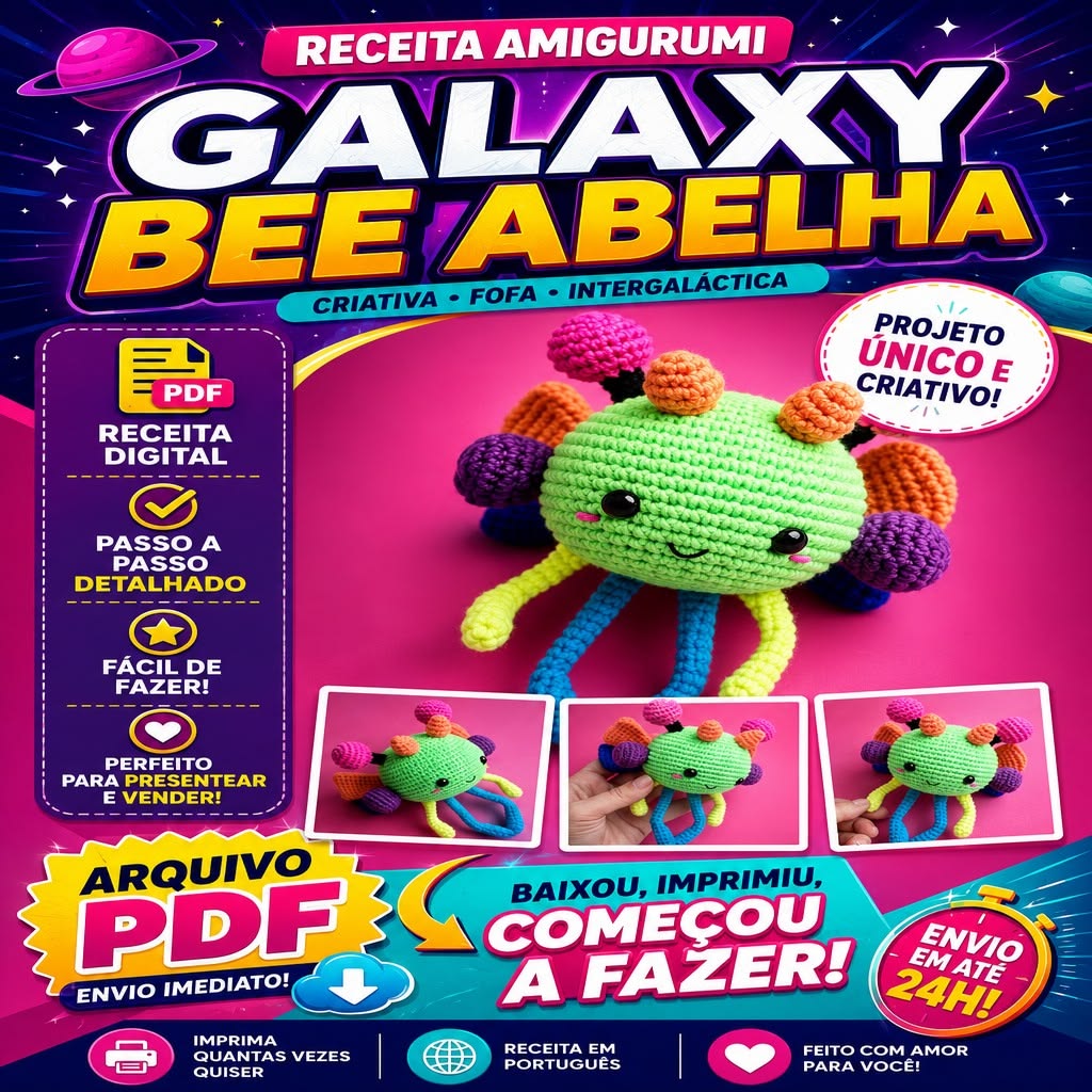 Receita Amigurumi para Galaxy Bee Abelha