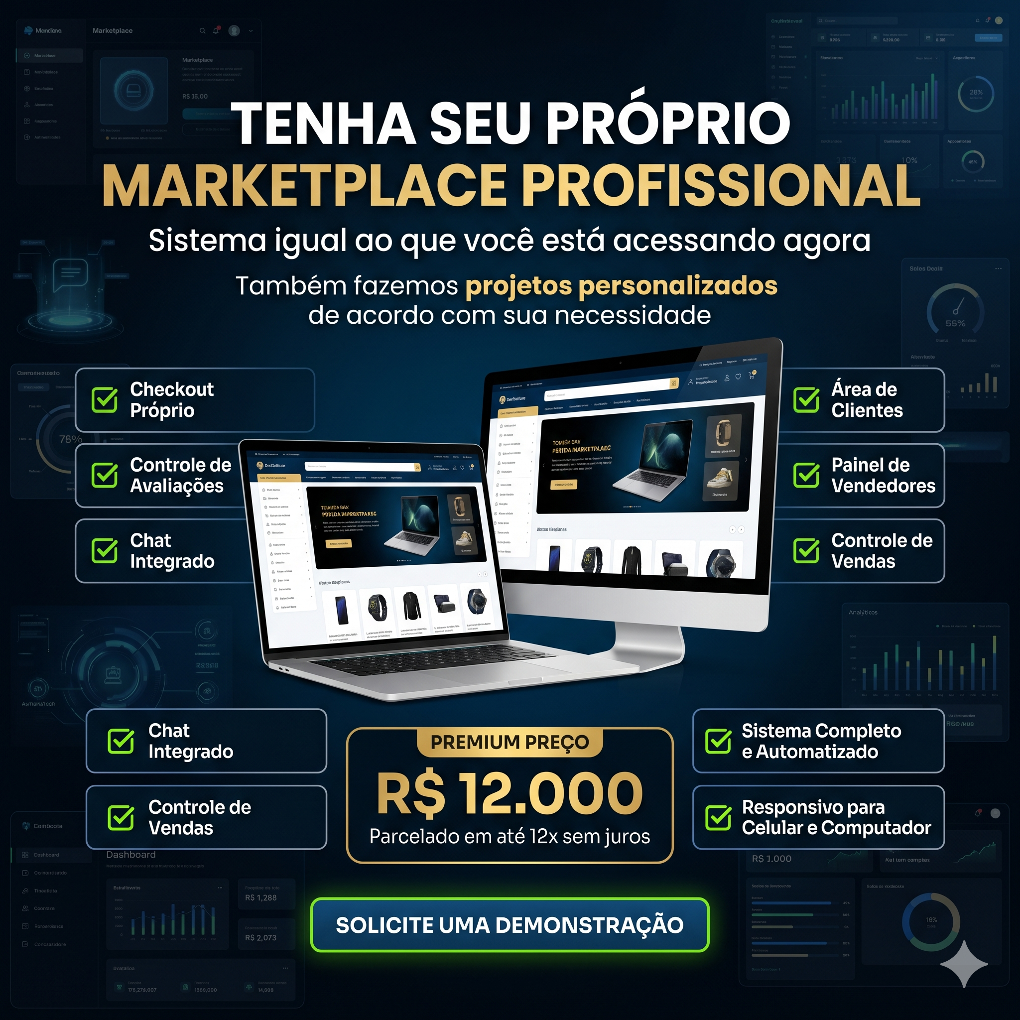 🚀 Seu Próprio Marketplace Profissional Completo e Automatizado