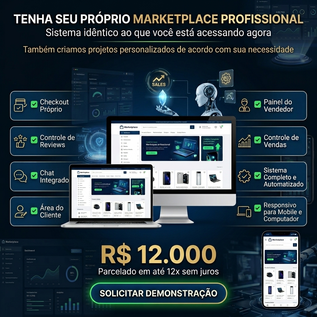 🔥 Tenha um Marketplace Igual aos Grandes Players do Mercado